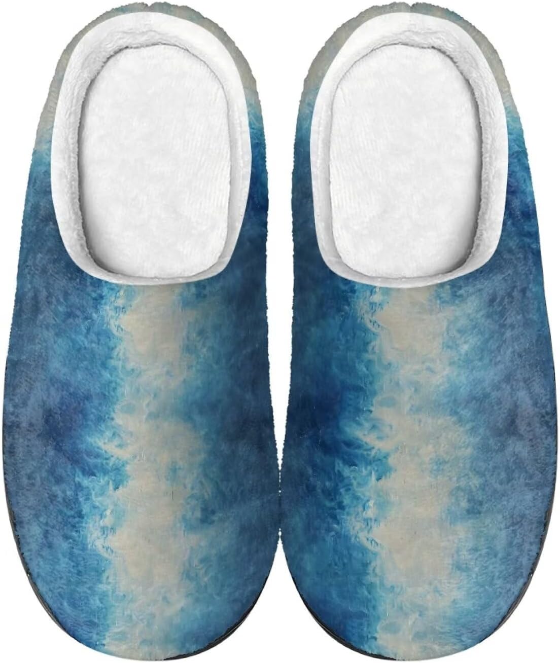 

Semiouray Autumn Halloween Унисекс-взрослые тапочки с подошвой EVA и туфли Tie-Dye House Тапочки для дома и на улице для дома и на улице, Color Collision Art