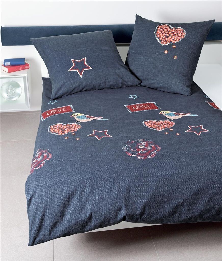 

Постельное белье Janine Feinbiber Davos 135x200 сердца звезды любовь синий 65037-02 Original Janine