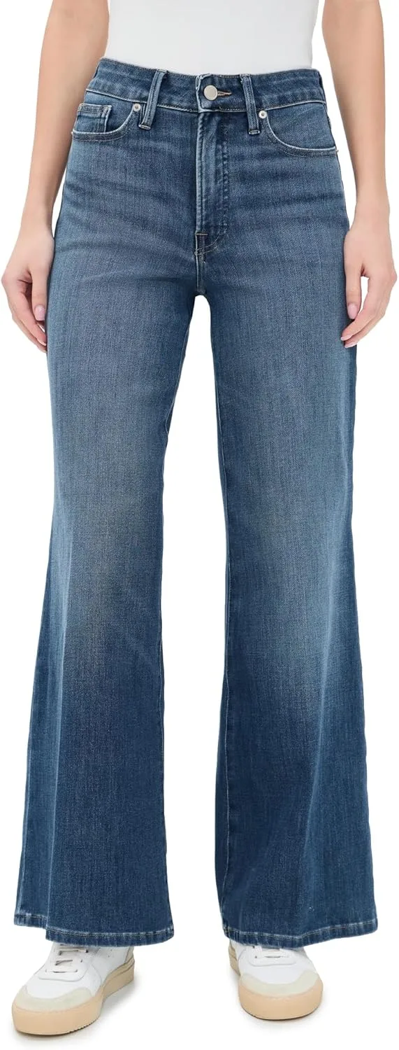 

Good American Women's Soft Tech Good Waist Palazzo Ankle Jeans