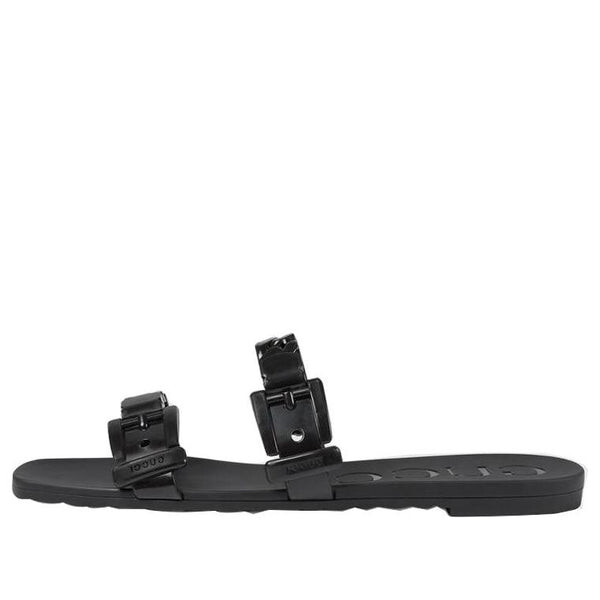 Сандалии rubber slide sandal 'black' Gucci, черный