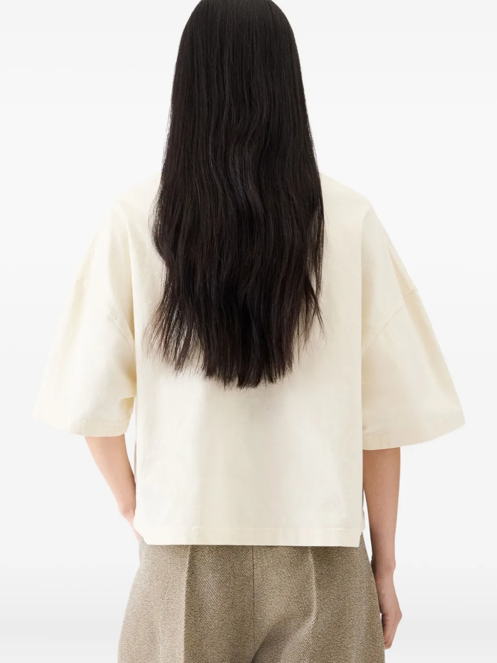 Укороченная футболка Corto JACQUEMUS, нейтральный — фото 3