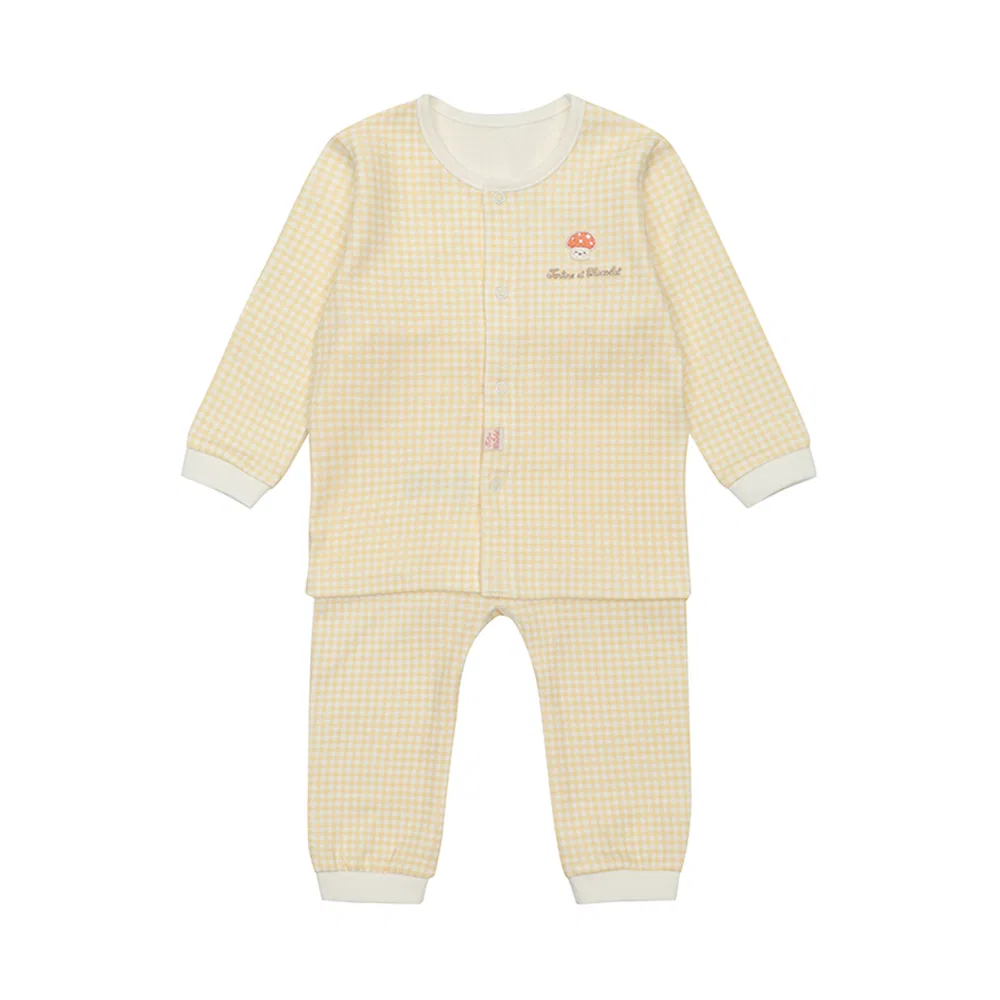 Детский клетчатый комплект для сна жёлтый от Tartine Et Chocolat
