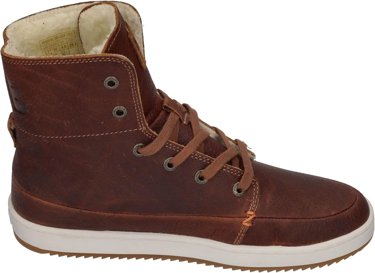 Кроссовки Hub Chess 2.0 L30 Merlins Leather Cognac Off White Dark Gum — фото 4