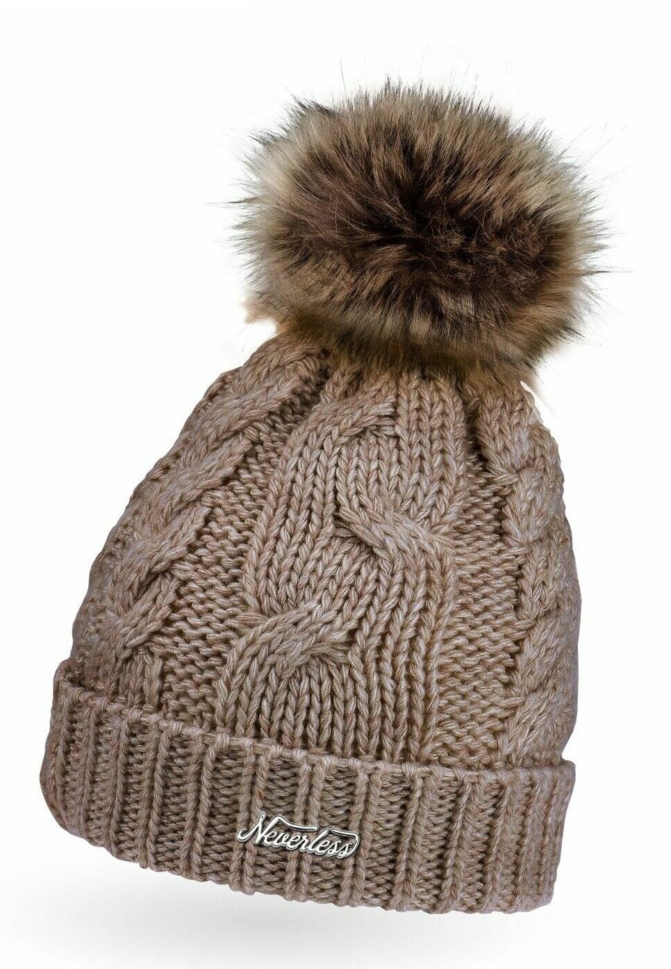 

Шапка WARME WINTER BOMMEL ZOPFMUSTER GEFÜT Neverless, цвет dunkelbeige