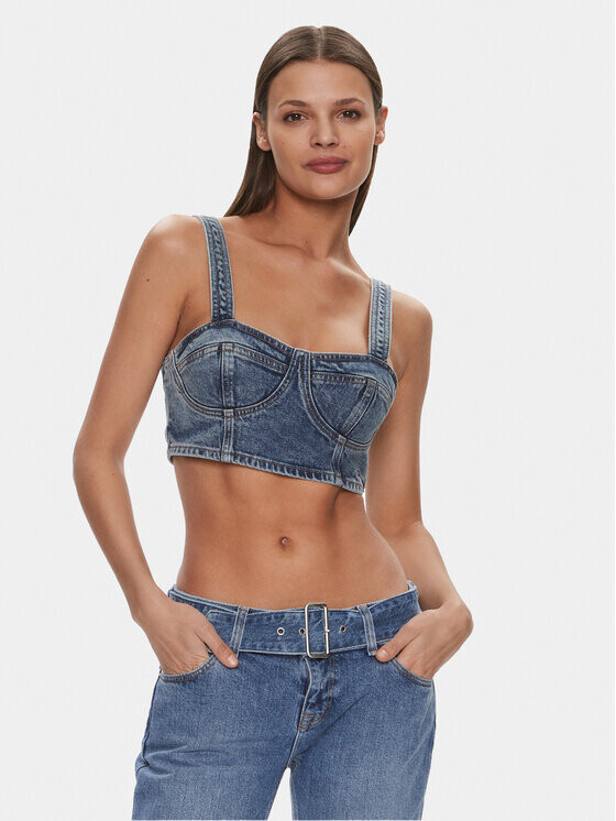 

Топ приталенного кроя Tommy Jeans, синий