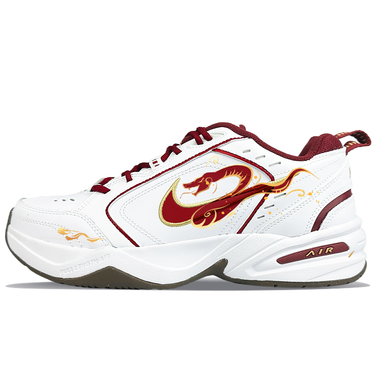 

Nike Air Monarch 4 CNY BNK противоскользящие износостойкие низкие кеды унисекс красный белый, цвет Red White
