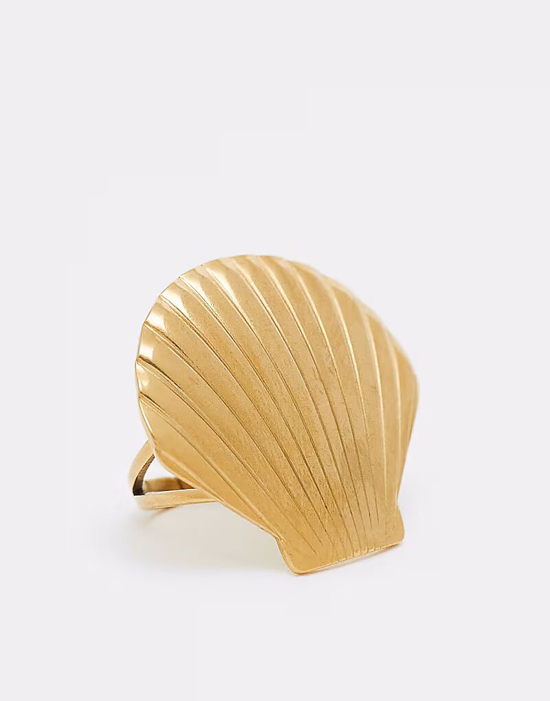 

Кольцо из нержавеющей стали большого размера с регулируемой длиной в золоте Kaiia