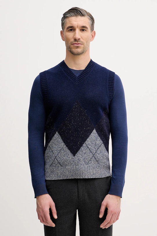 

Жилет из шерстяной смеси United Colors of Benetton, темно-синий