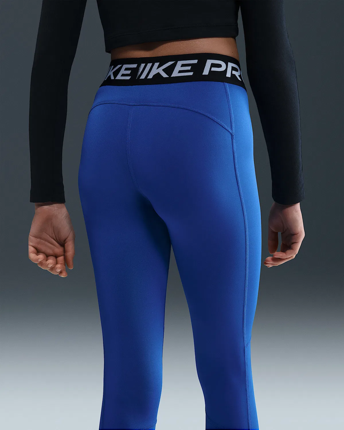 Детские леггинсы Nike Pro Dri-FIT для девочек, Game Royal/Black/White — фото 3