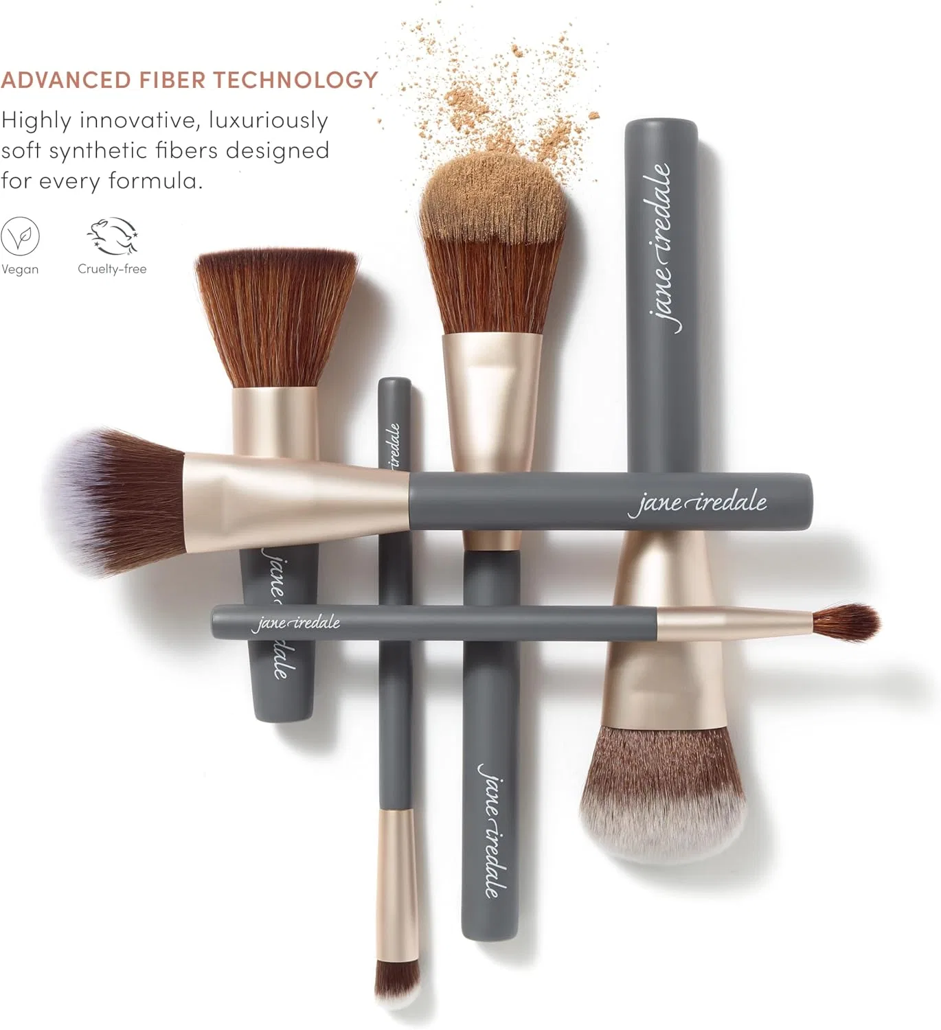 Кисть для щек jane iredale, средняя скошенная, серая — фото 3