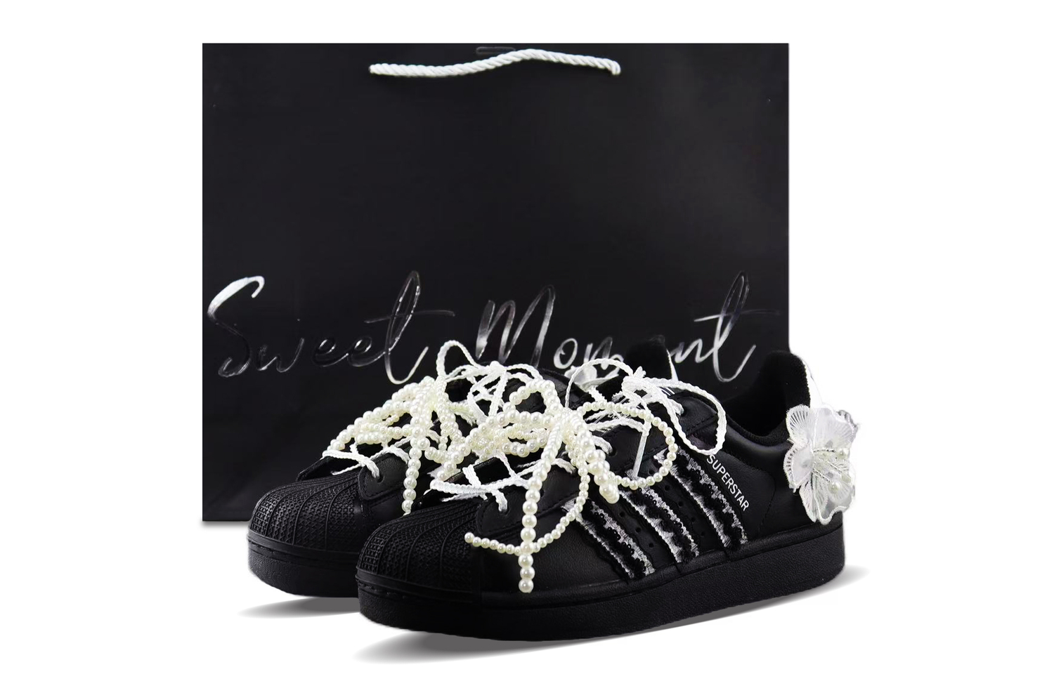 

Superstar 2 нескользящие устойчивые к истиранию низкие детские скейтбординг кроссовки white для подростков Adidas Originals, черный