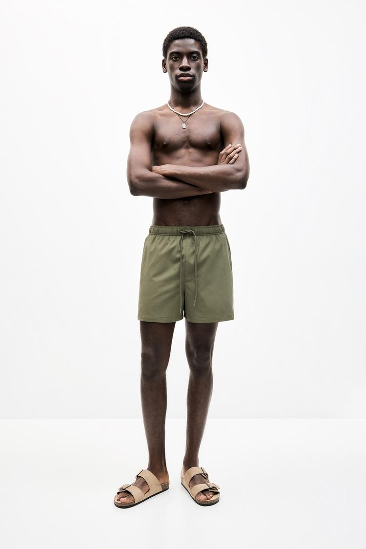

Плавки из текстурированной ткани Pull And Bear, хаки