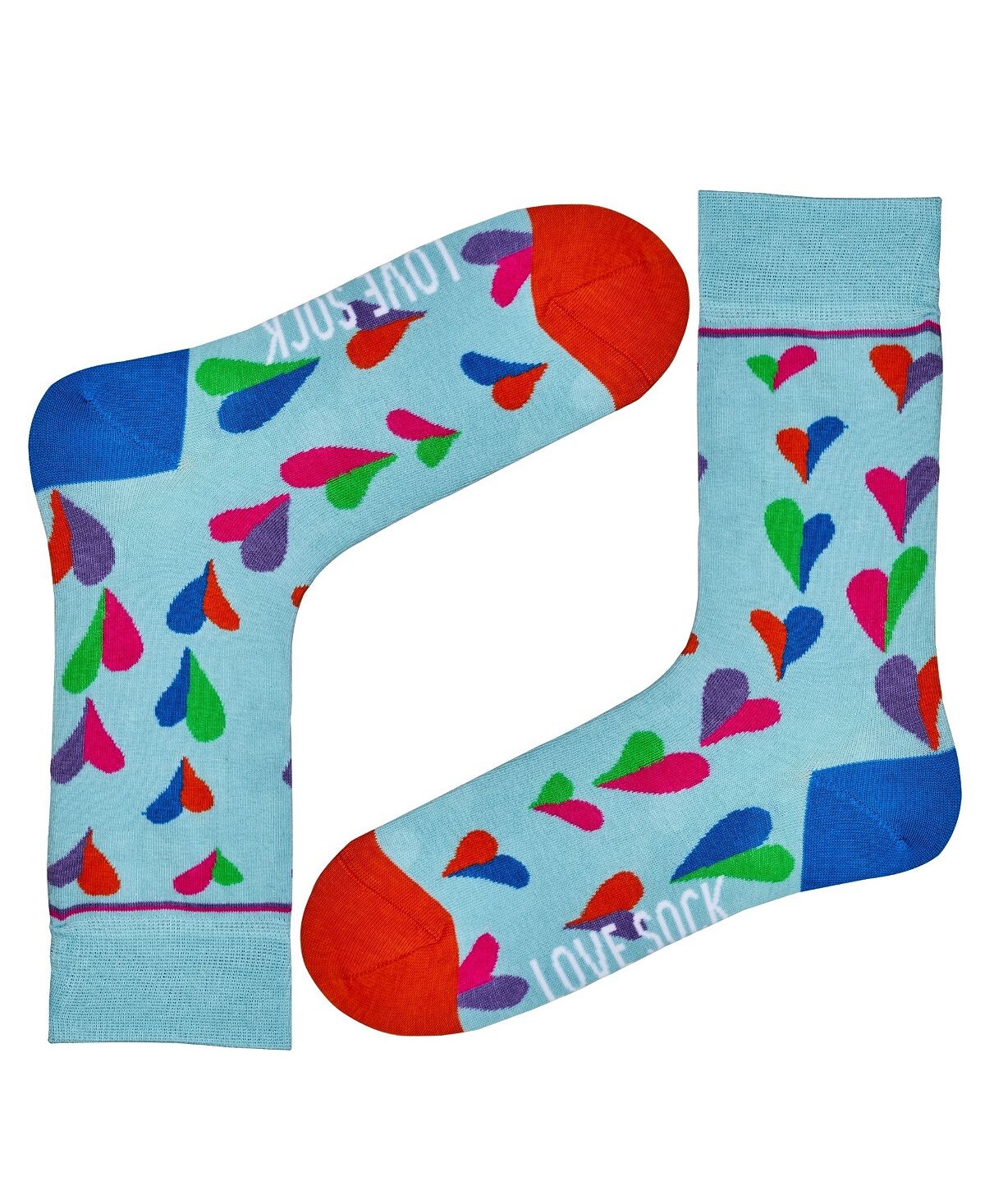 

Женские носки для экипажа из органического хлопка Funky Hearts Love Sock Company, синий