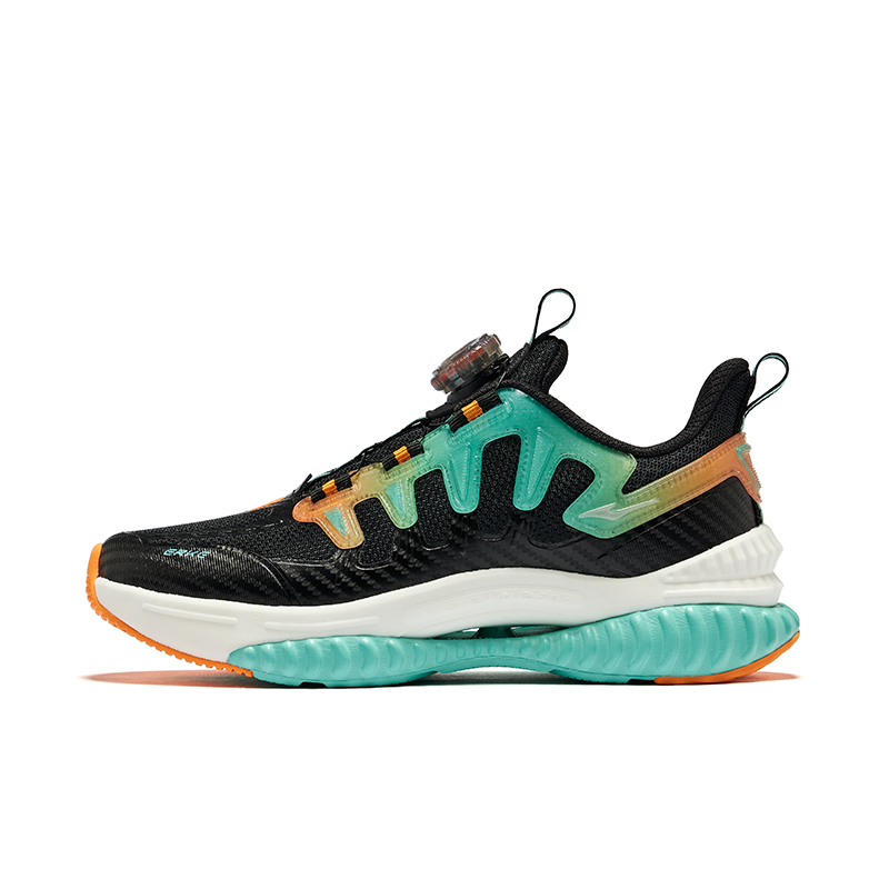 

Дышащие детские беговые кроссовки Jet Black/Aurora Green Kids' ERKE KIDS