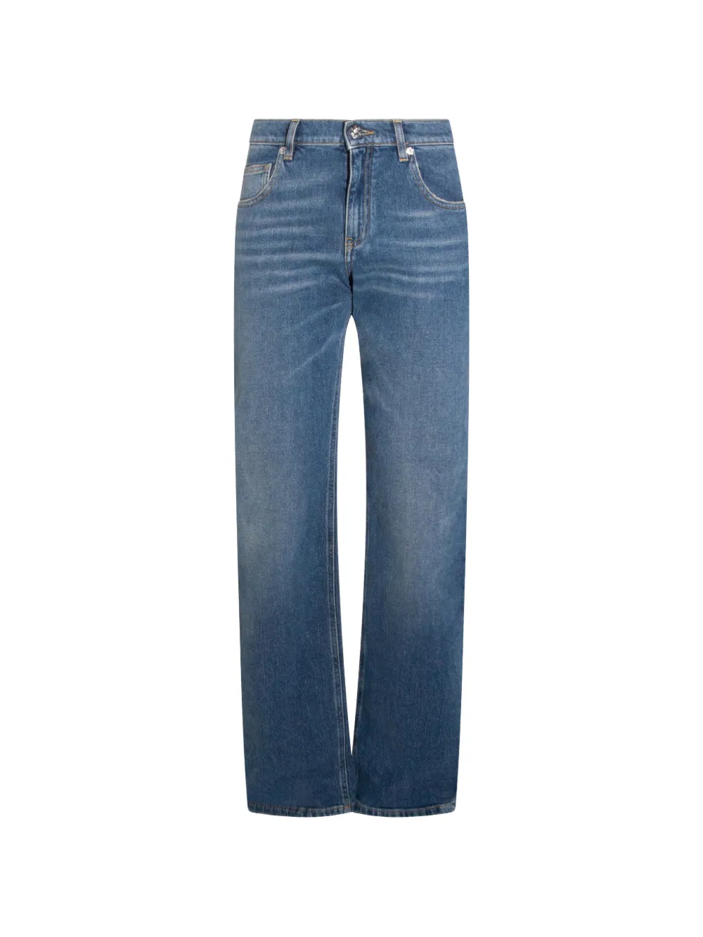 

Прямые джинсы с эффектом состаренности Blumarine, синий