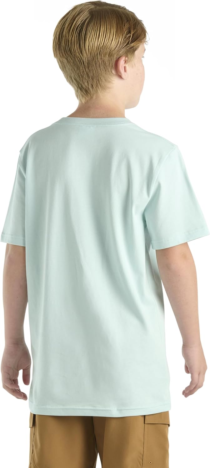 Детская футболка Carhartt CA6655 с коротким рукавом и карманом - унисекс, Light Blue — фото 2