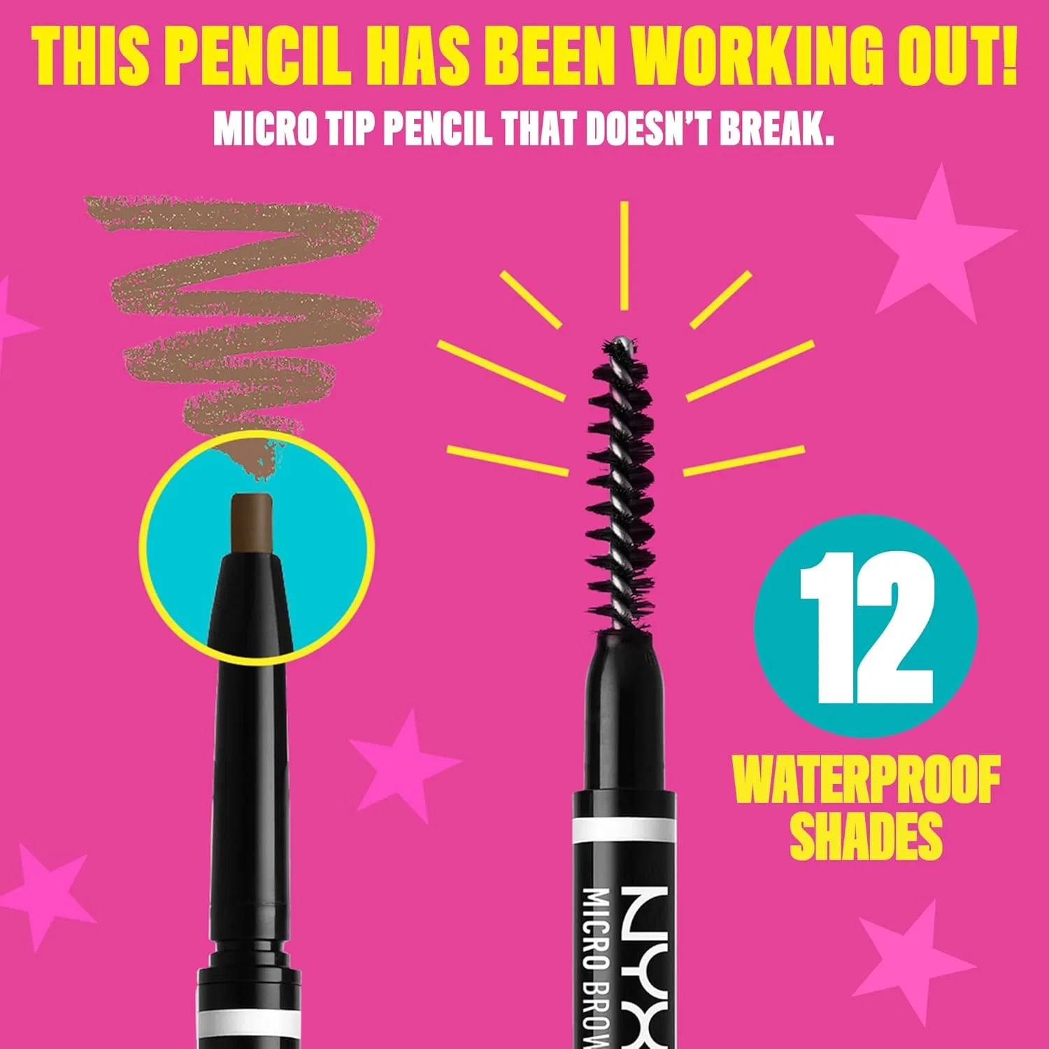 Двусторонний карандаш для бровей NYX Professional Makeup Micro Brow Pencil, оттенок Black (2 шт.) Nyx Professional Makeup — фото 2
