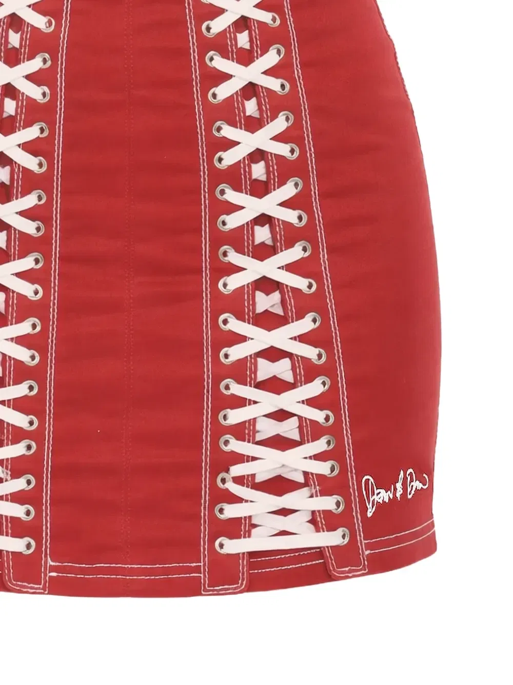 Платье без бретелек на шнуровке Dsquared2, красный — фото 2