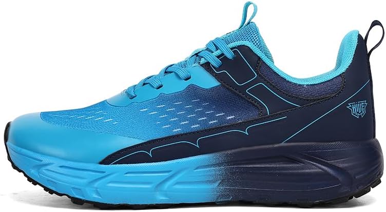 

Мужские кроссовки средней высоты из сетки с широким носком, для бега и повседневной носки, с противоскользящей амортизацией и круглым носком, подходят для ходьбы, тенниса и фитнеса Lhyxu, синий