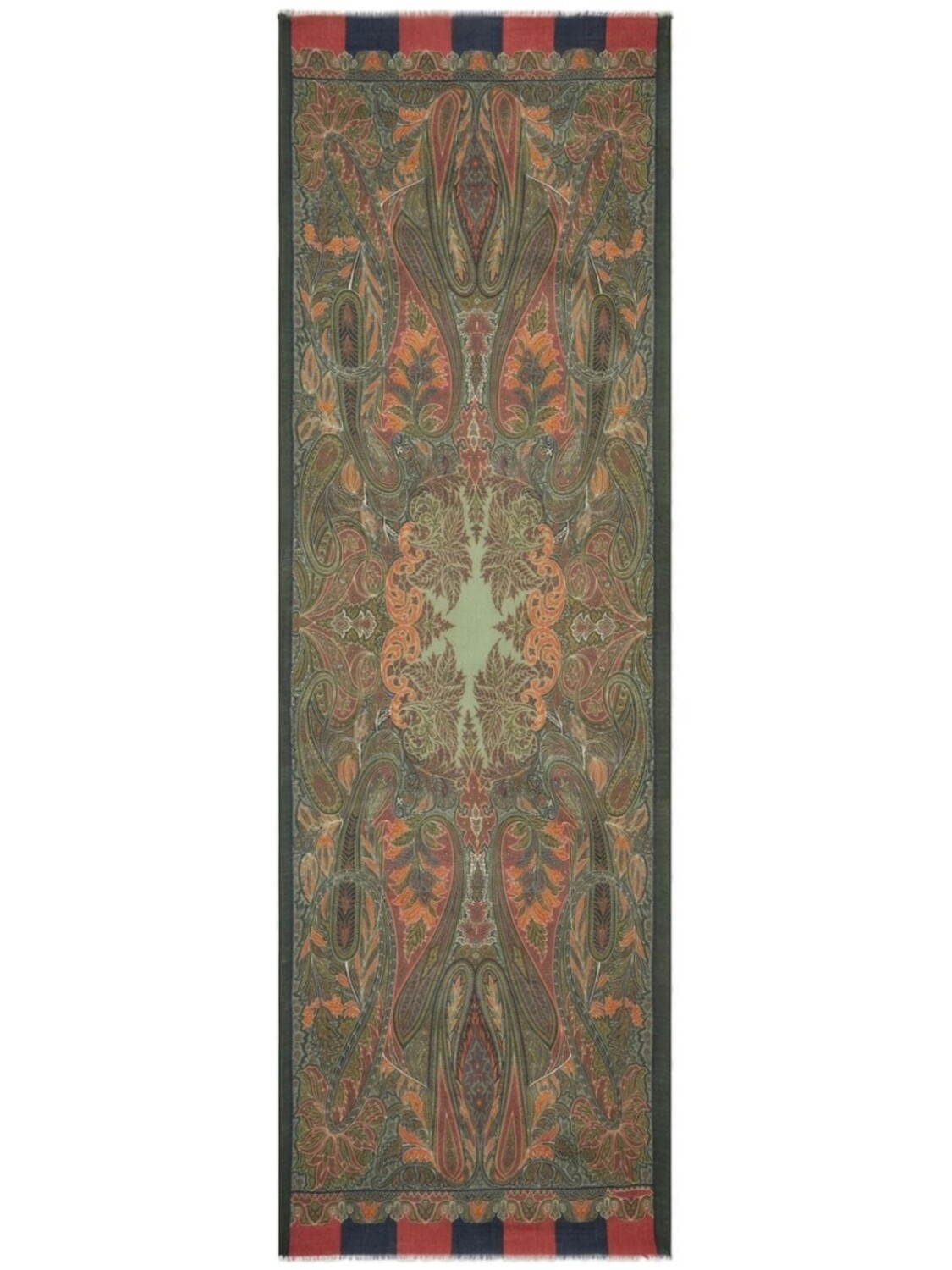 

ETRO шарф с бахромой, зеленый