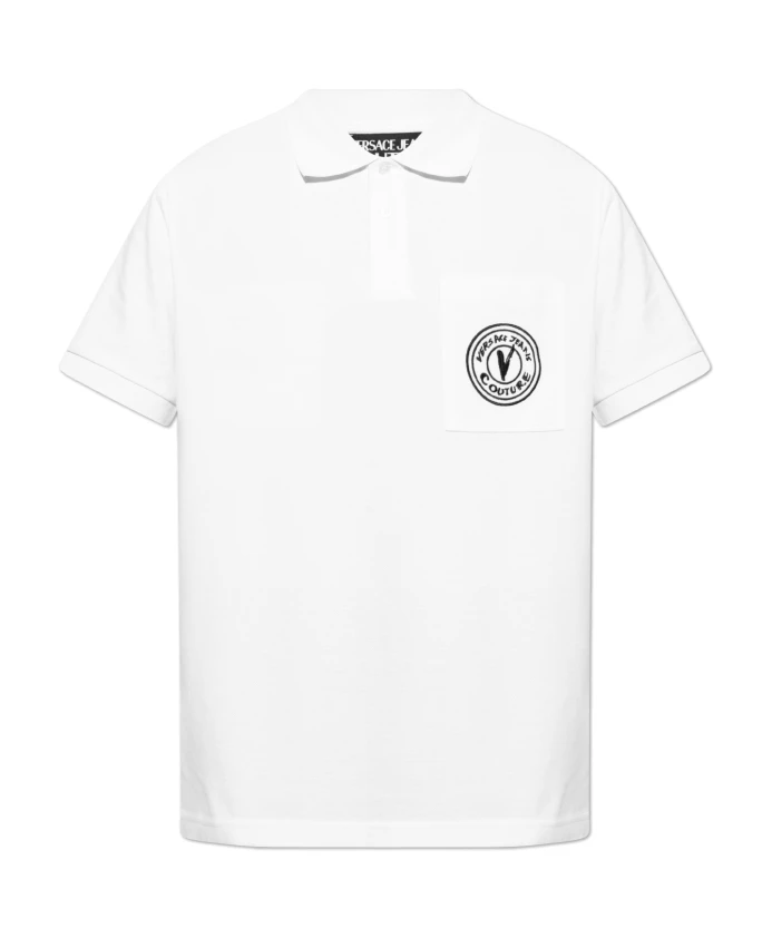 

Поло с логотипом Versace Jeans Couture, белый