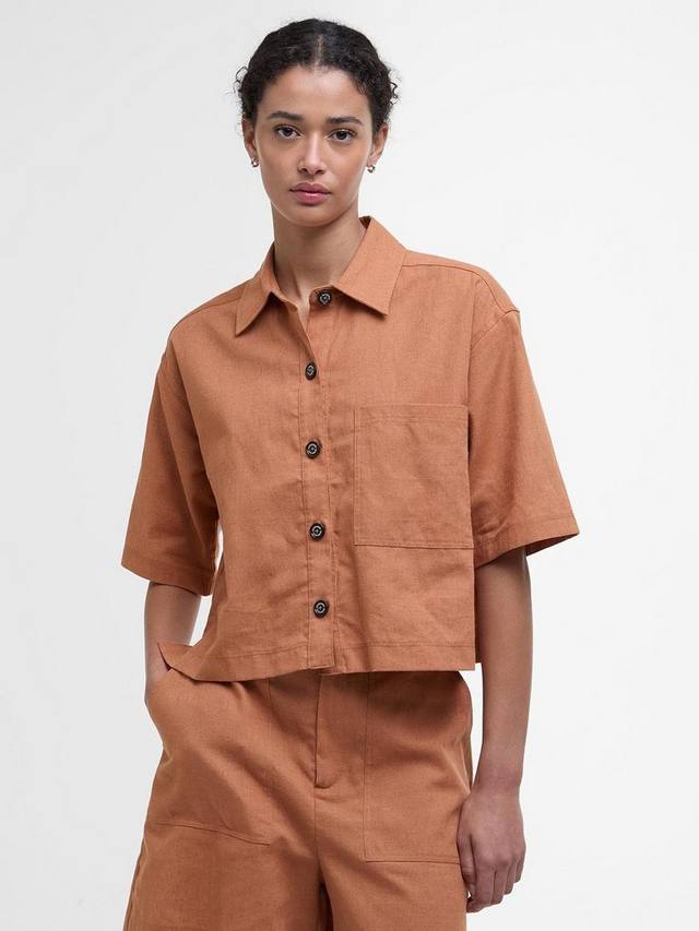 

Рубашка кэри в клетку Barbour, коричневый