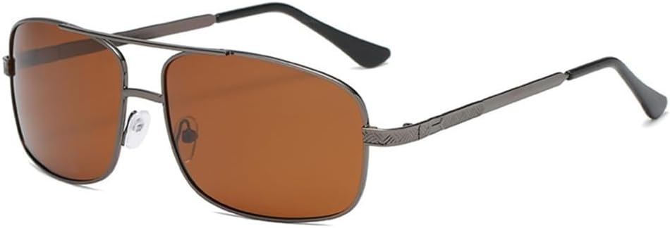 

Поляризованные солнцезащитные очки для мужчин и женщин, зеркальные очки для вождения, металлическая оправа, защитные очки UV400 с защитой от бликов VFDHN, Brown Double Bridge