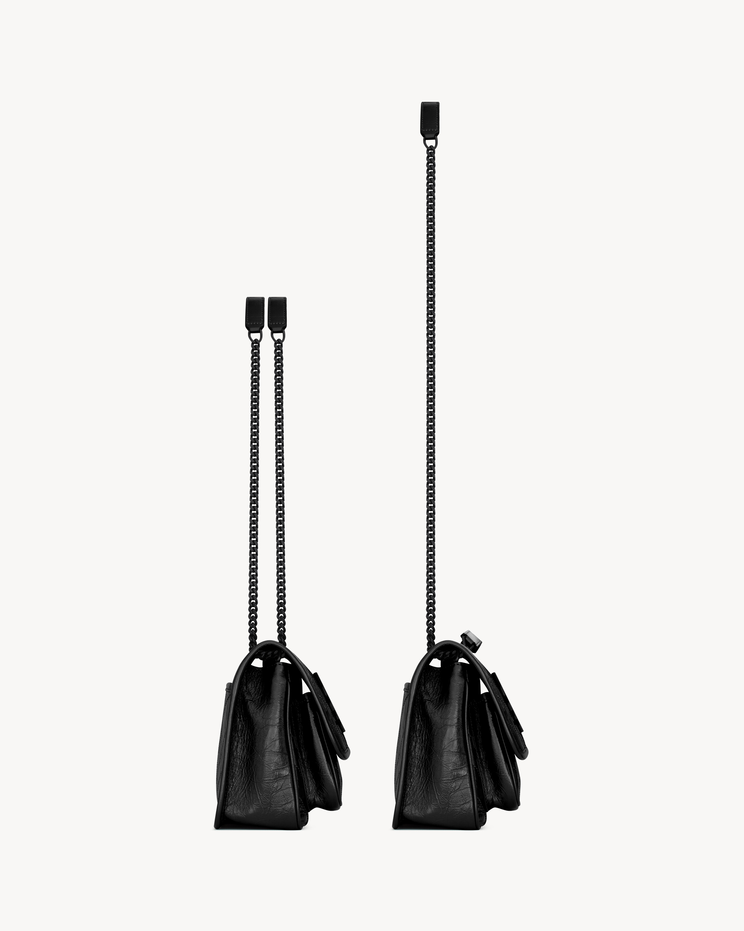 Сумка-конверт из винтажной телячьей кожи Saint Laurent, черный — фото 3