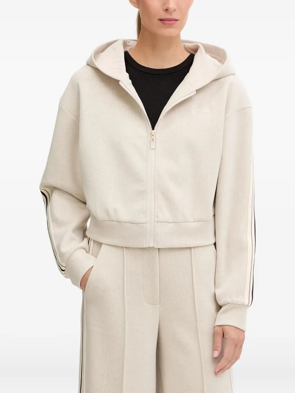 

Худи с полосками на рукавах Guess Usa, нейтральный