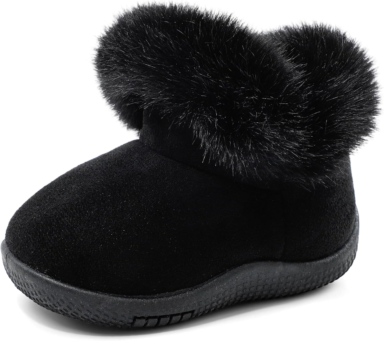 

MK MATT KEELY Детские зимние сапожки для мальчиков и девочек, теплые ботинки с мягкой подкладкой, мягкая подошва, противоскользящие, для прогулок на улице в холодную погоду, ботинки с искусственным мехом, Black