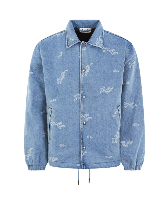 

Волнистая джинсовая куртка AOP, синяя Olaf Hussein, синий