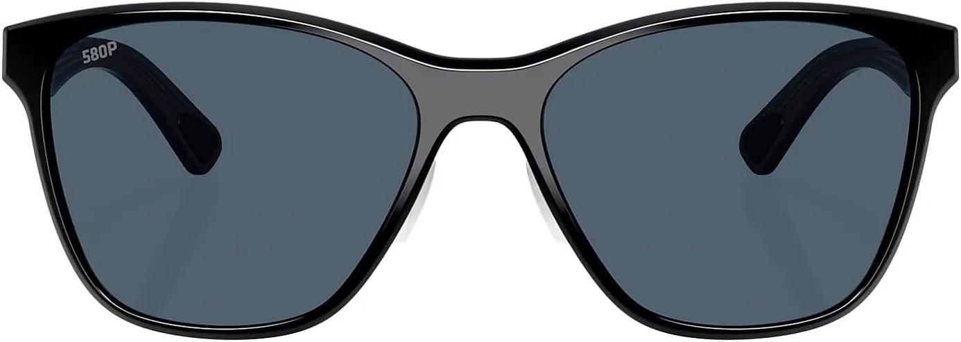 

Солнцезащитные очки Costa Del Mar для женщин - поляризованные солнцезащитные очки Luna Nueva с защитой от УФ-излучения - размер 57-580P, Matte Black/Gray 580p