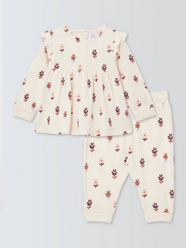 

Детский комплект топ и брюки с цветочным принтом John Lewis, White