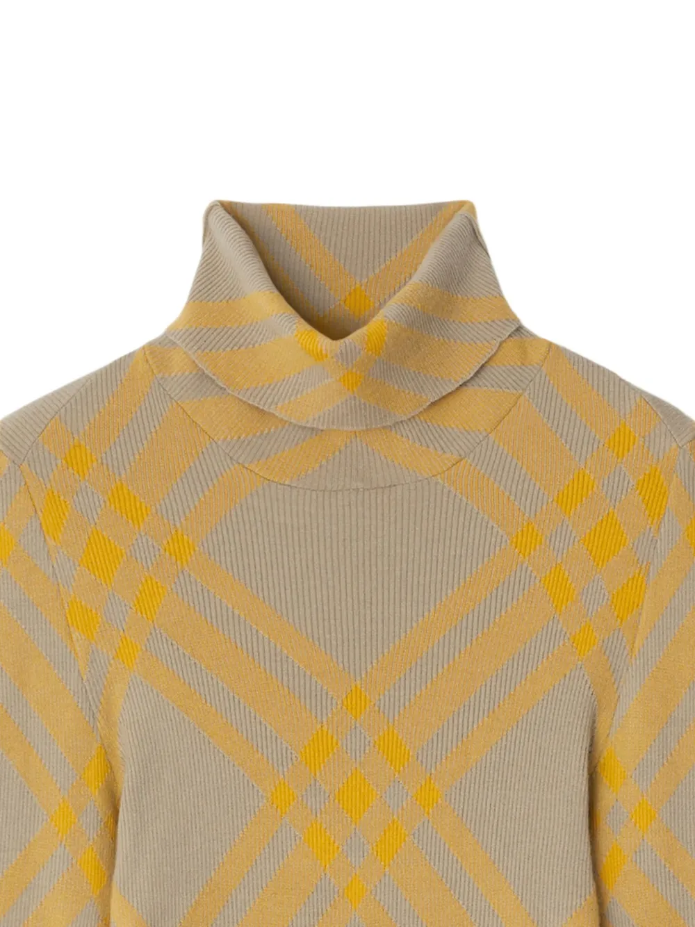 Джемпер BURBERRY из смесовой шерсти в клетку, нейтральный — фото 2