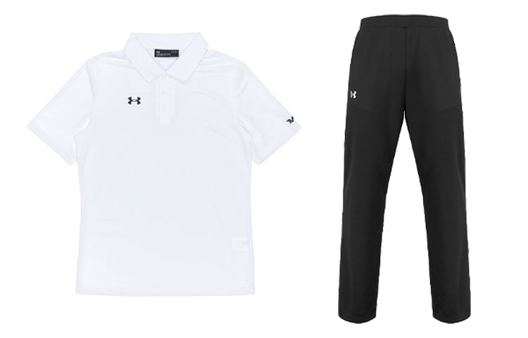

Повседневный спортивный комплект мужской белый+черный Under Armour