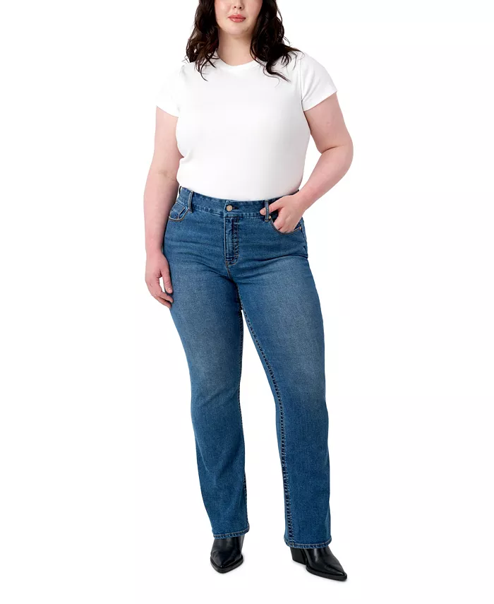 

Джинсы Bootcut Plus Size с вырезом на животе Seven7, синий