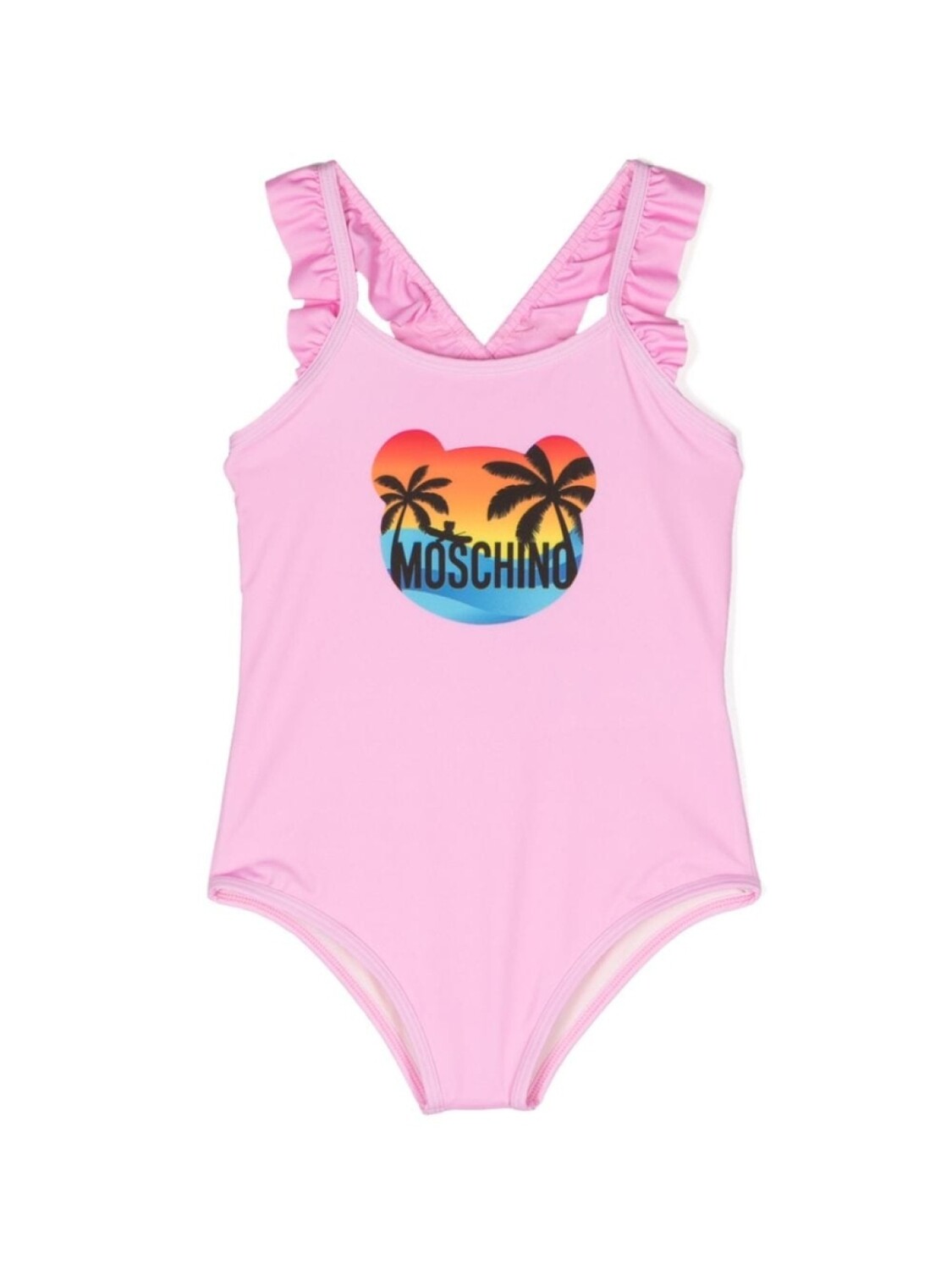 

Moschino Kids купальник Teddy Bear с оборками, розовый