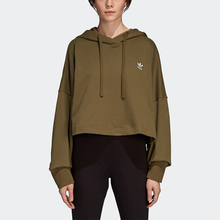 Свитшот женский Complements Olive Green Adidas Originals, оливково-зеленый — фото 3