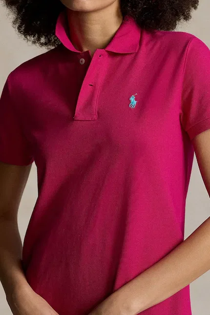 Платье из эластичного хлопка Polo Ralph Lauren, розовый — фото 4
