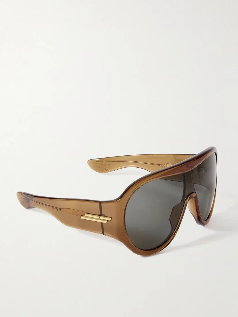 Ацетатные солнцезащитные очки-авиаторы BOTTEGA VENETA EYEWEAR, коричневый — фото 3
