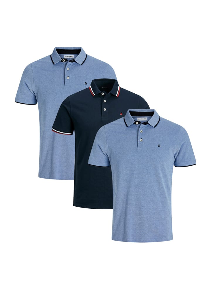 

Футболка поло Jack & Jones, цвет hellblau/dunkelblau
