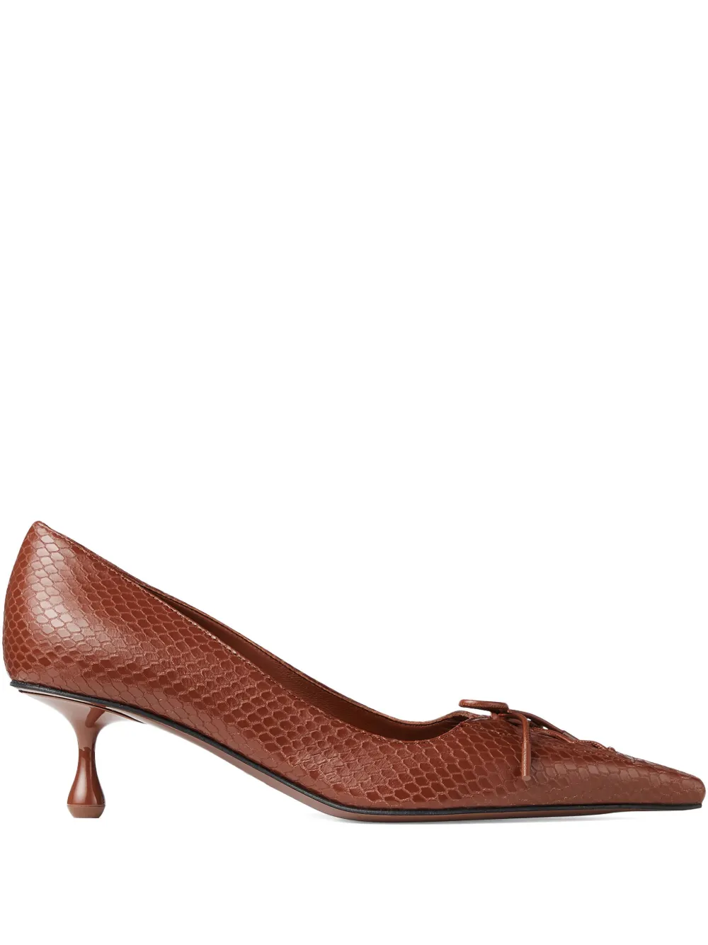 Туфли Scarlett 50 с тиснением под кожу змеи JIMMY CHOO, коричневый