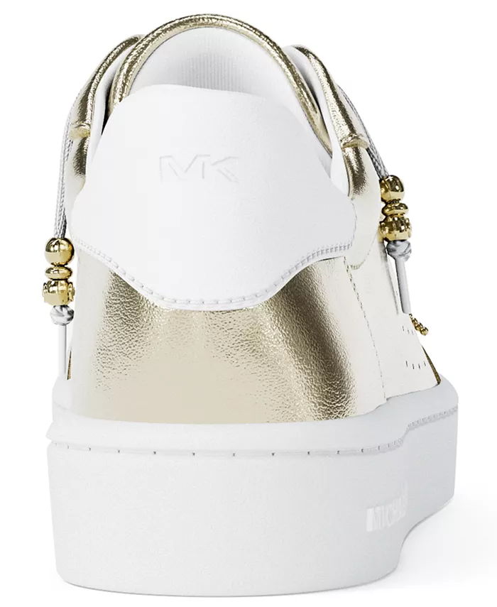 Скотти кожаные кроссовки на шнуровке с подвесками Michael Kors, золото — фото 3