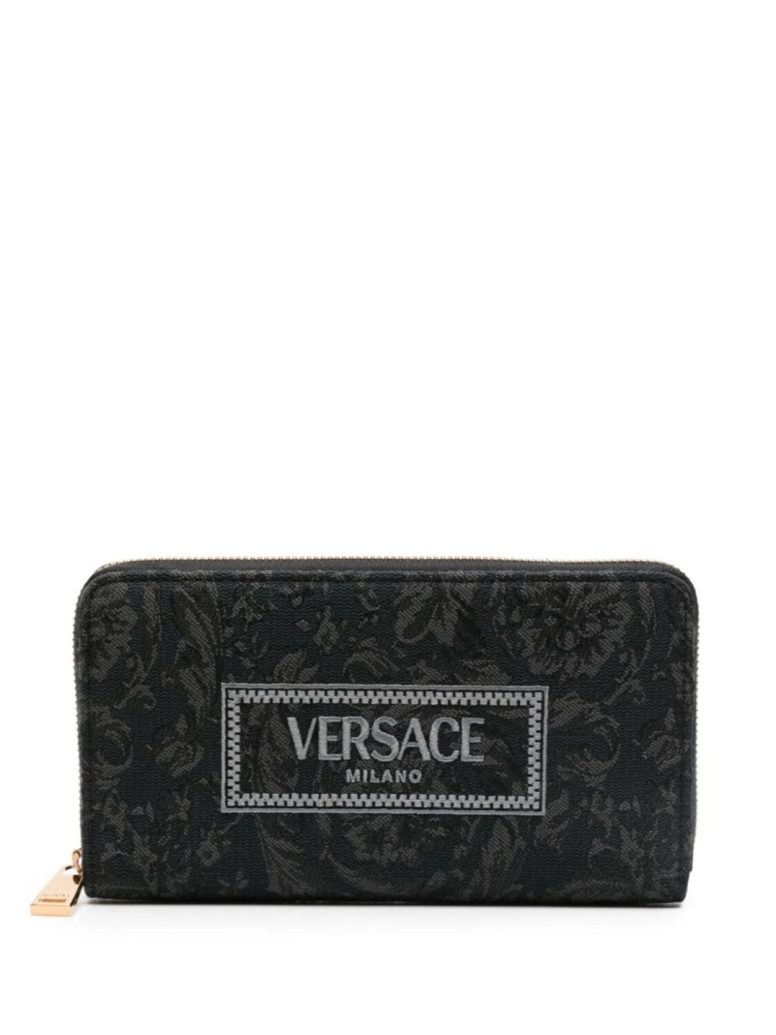 

Versace кошелек с вышитым логотипом, черный