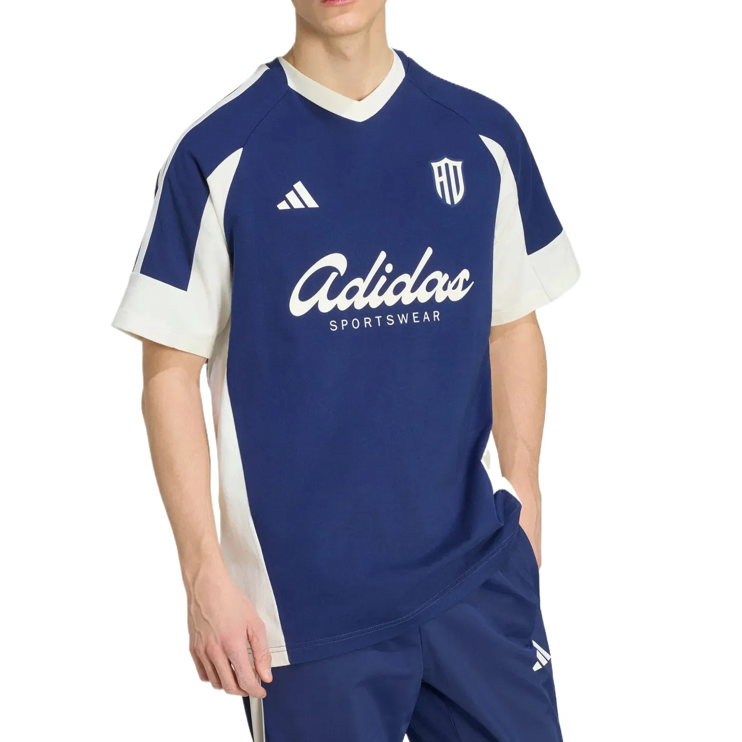 Футболка Loose Fit Adidas Sportswear темно-синяя — фото 3