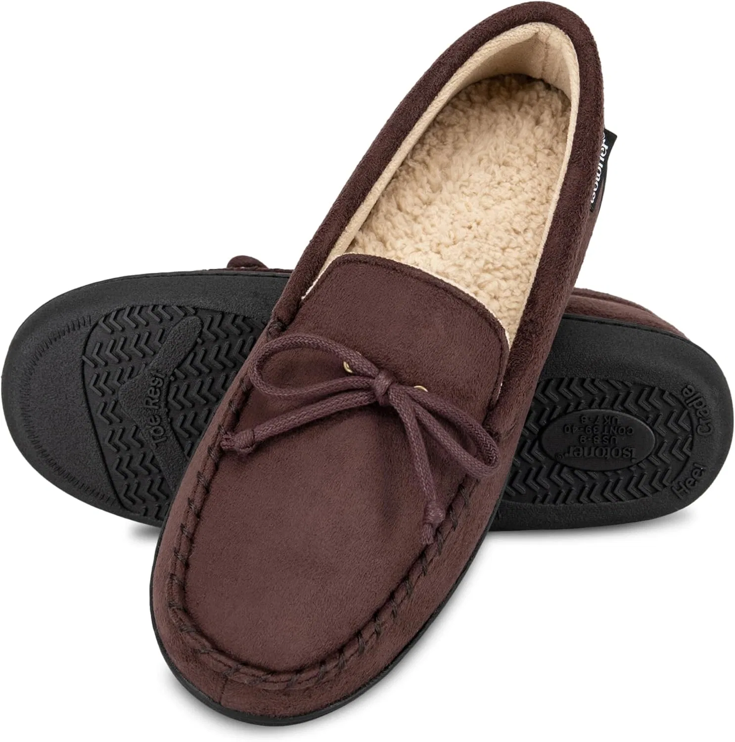 Мокасины из микрозамши Isotoner с прошивкой Whipstitch, Dark Chocolate — фото 4