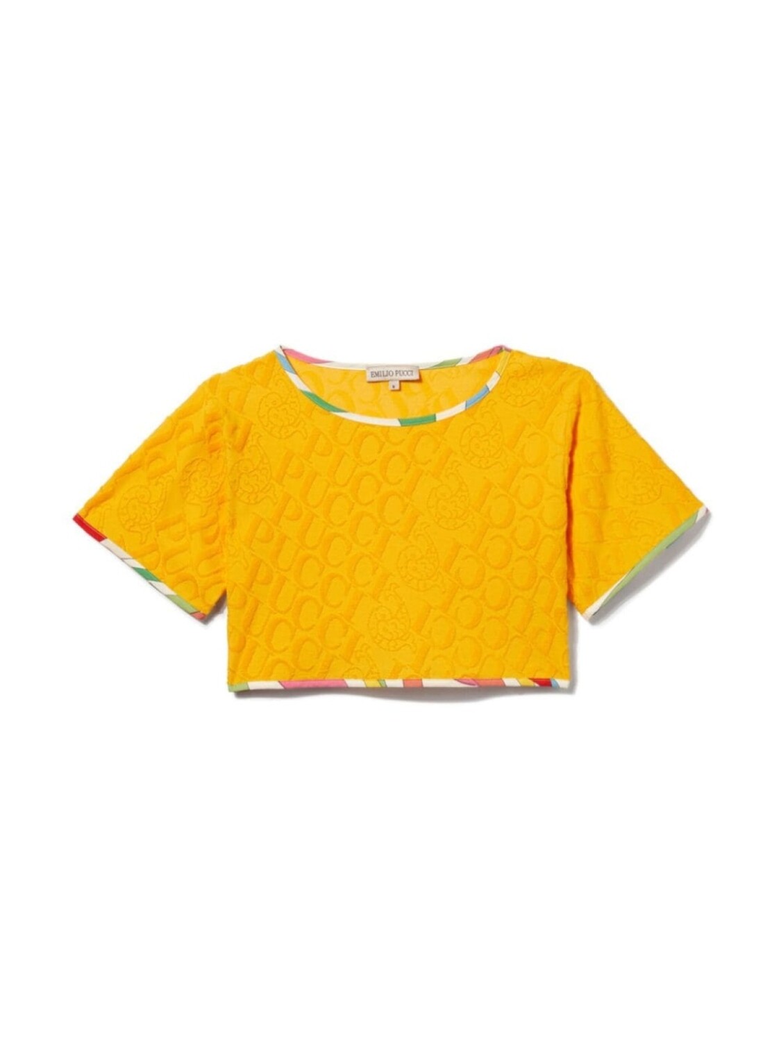 

PUCCI Junior футболка с логотипом и жаккардом, желтый