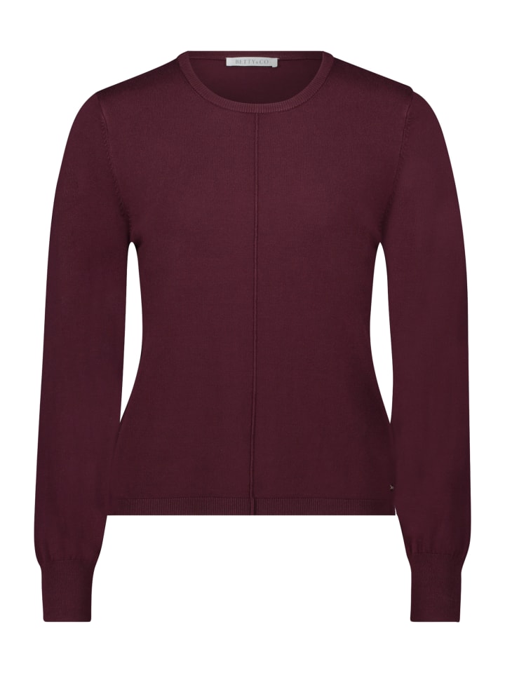 

Вязаный свитер с вязаными деталями в темно-баклажановом цвете BETTY & CO