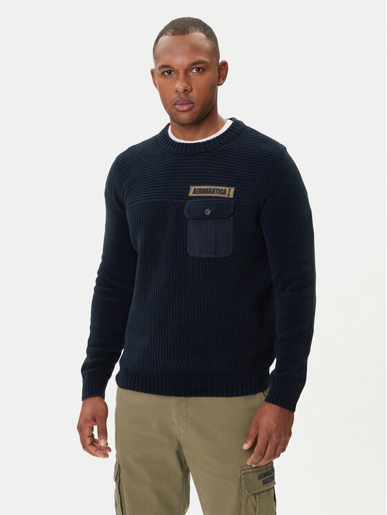 

Свитер regular fit 252MA1573UL00539 Aeronautica Militare, синий