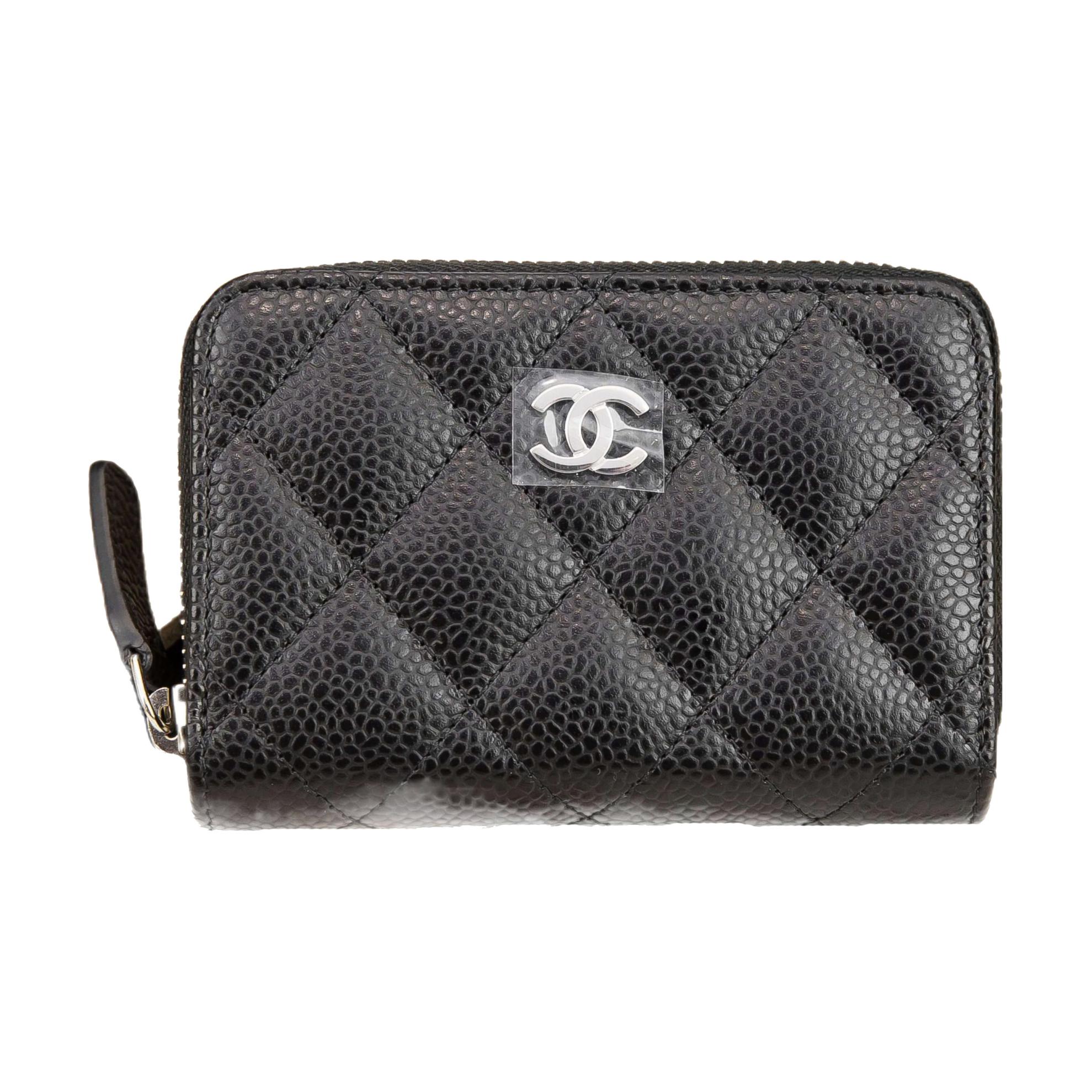 CHANEL Классический застегивающийся на молнию кошелек для монет черный AP0216 — фото 2
